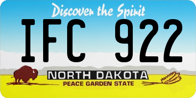ND license plate IFC922