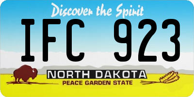 ND license plate IFC923