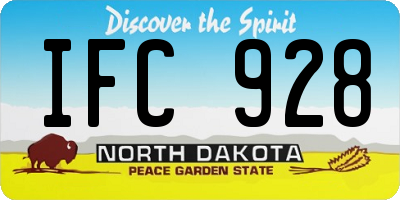 ND license plate IFC928