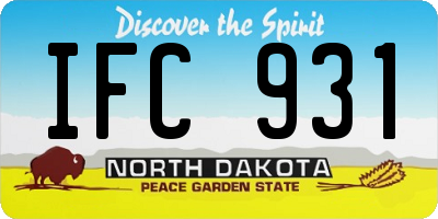 ND license plate IFC931