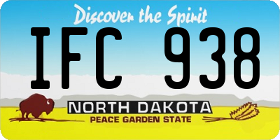 ND license plate IFC938