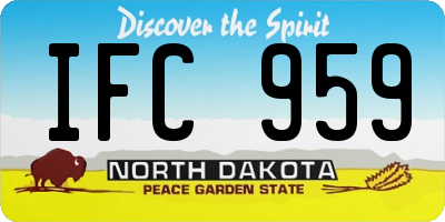 ND license plate IFC959