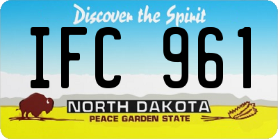 ND license plate IFC961