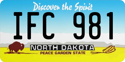ND license plate IFC981