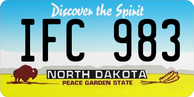 ND license plate IFC983