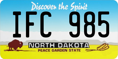 ND license plate IFC985