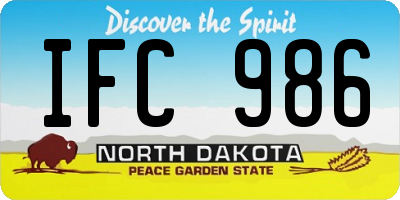 ND license plate IFC986