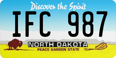 ND license plate IFC987