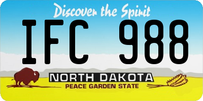 ND license plate IFC988