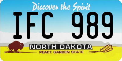 ND license plate IFC989