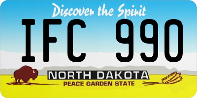 ND license plate IFC990