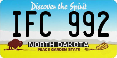 ND license plate IFC992