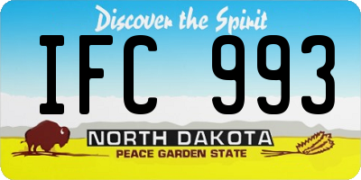 ND license plate IFC993