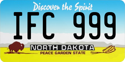 ND license plate IFC999