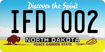 ND license plate IFD002