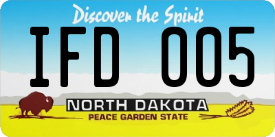 ND license plate IFD005