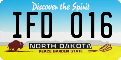 ND license plate IFD016