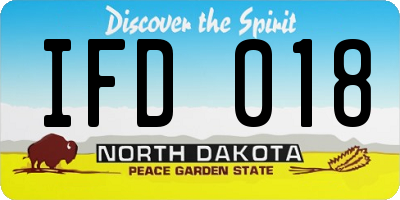 ND license plate IFD018