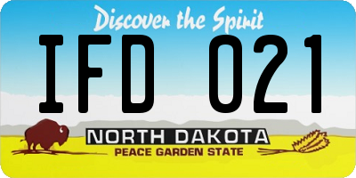 ND license plate IFD021
