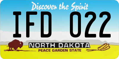 ND license plate IFD022