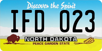 ND license plate IFD023