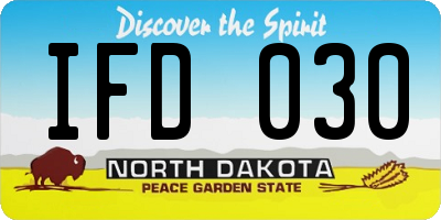 ND license plate IFD030