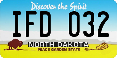 ND license plate IFD032