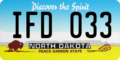 ND license plate IFD033