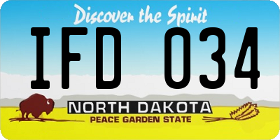 ND license plate IFD034