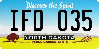 ND license plate IFD035