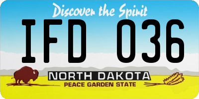 ND license plate IFD036