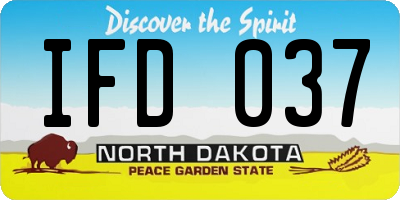 ND license plate IFD037