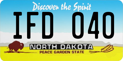 ND license plate IFD040