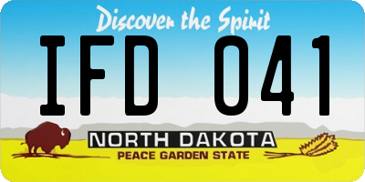 ND license plate IFD041