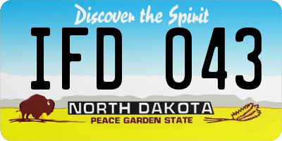 ND license plate IFD043