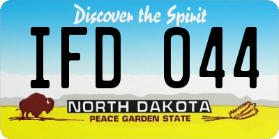 ND license plate IFD044