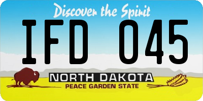 ND license plate IFD045