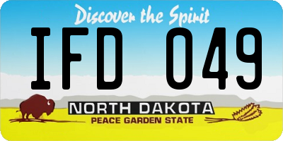 ND license plate IFD049