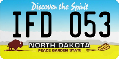 ND license plate IFD053