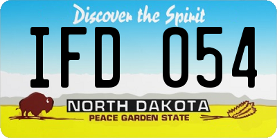 ND license plate IFD054