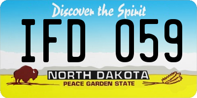 ND license plate IFD059