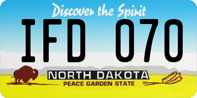 ND license plate IFD070
