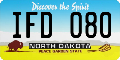 ND license plate IFD080
