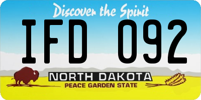 ND license plate IFD092