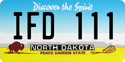 ND license plate IFD111