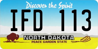 ND license plate IFD113
