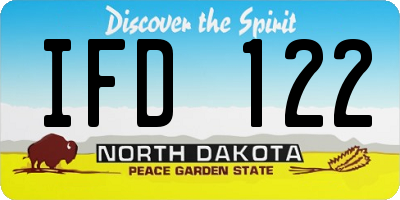 ND license plate IFD122