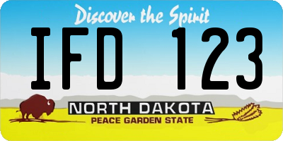 ND license plate IFD123