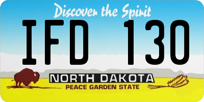 ND license plate IFD130