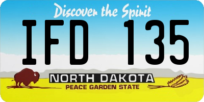 ND license plate IFD135